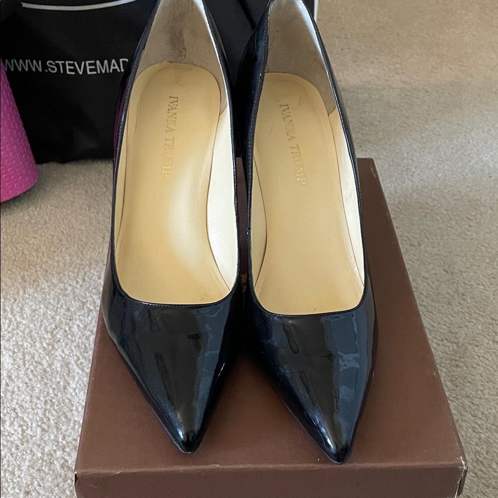 Ivanka Trump Black Patent Leather Heels